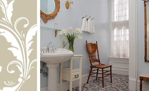 Ellis Room bath pedestal sink