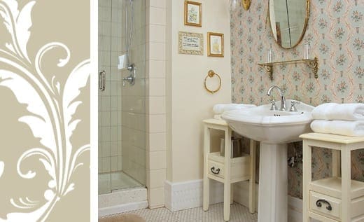 Maggie Russ bathroom pedestal sink and shower