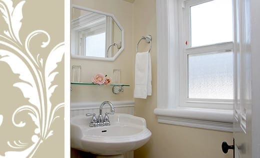 Jessica’s Haven view of bathroom sink and window