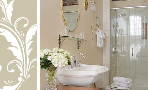 Ira Russ bathroom pedestal sink and shower